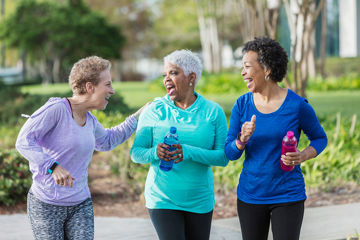 older adults doing exercise together